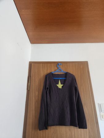 Pull en cachemire noir motif étoile taille XL 