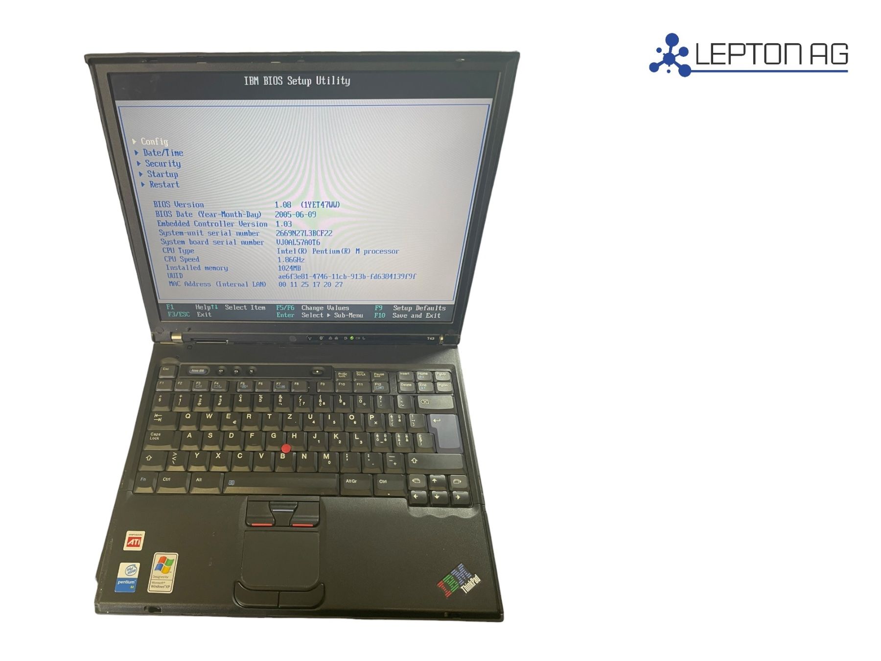 IBM Notebook: IBM Thinkpad T43 – Usato da Niederdorf venduto da LeptonAG 1