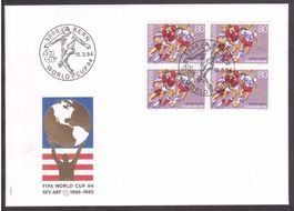 1994  FDC 4er  Sondermarke FIFA World Cup