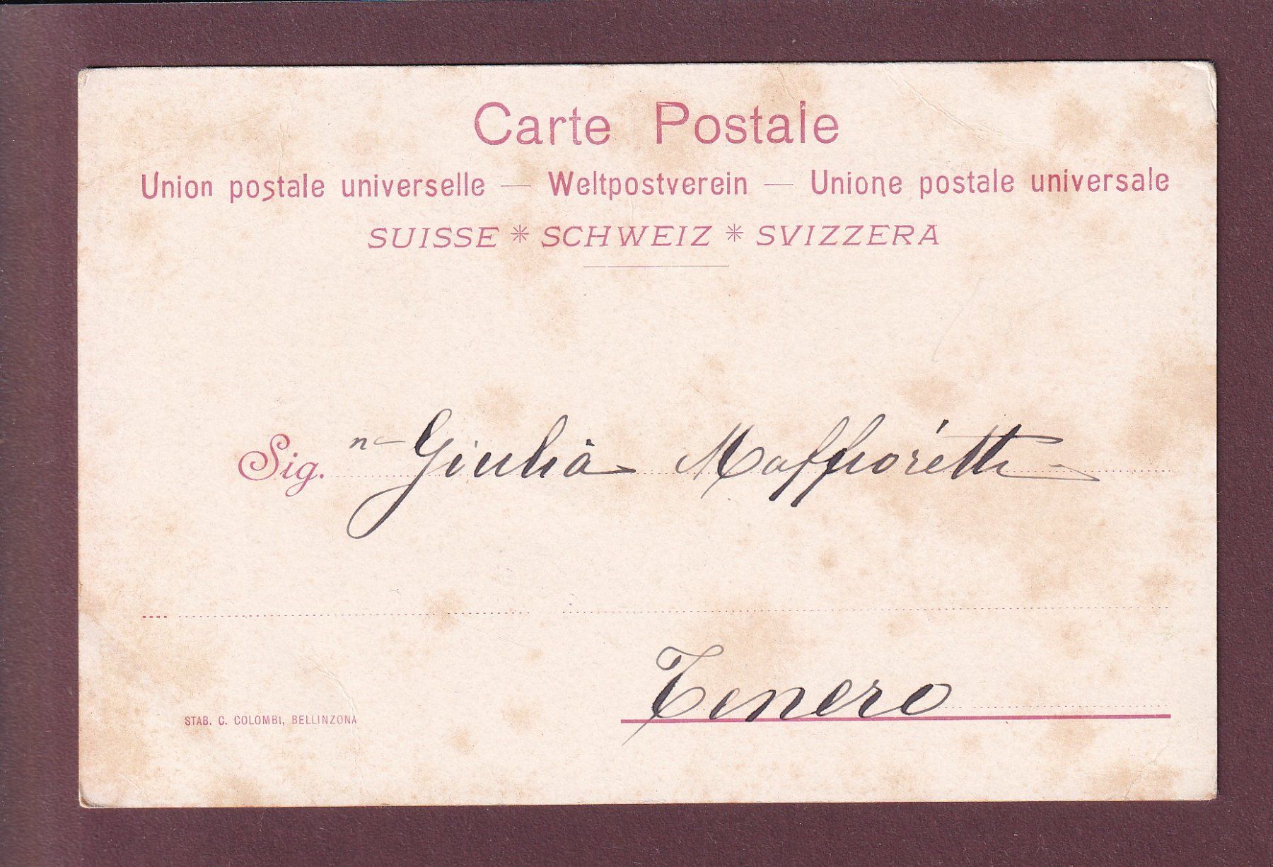 Cartoline postali: CENTENARIO TICINESE 1903 // plis d'angle // – Usato da Pully venduto da nicecards 1