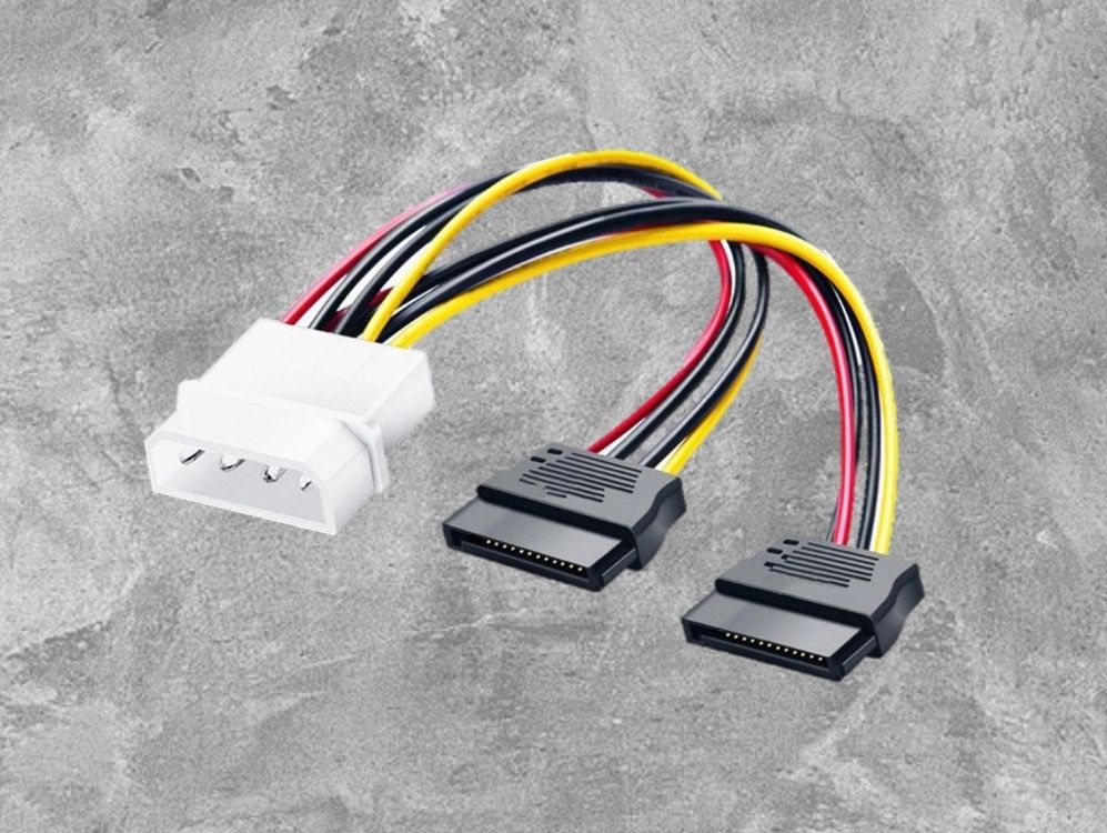 Molex Zu Dual SATA Adapter Kabel - 4-Pin Auf 2x SATA Stromadapter 45cm