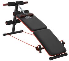 HOMCOM Bauchtrainer / Sit-Up Bank | klappbar | Trainingsseil