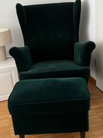 IKEA STRANDMON Ohrensessel mit Hocker
