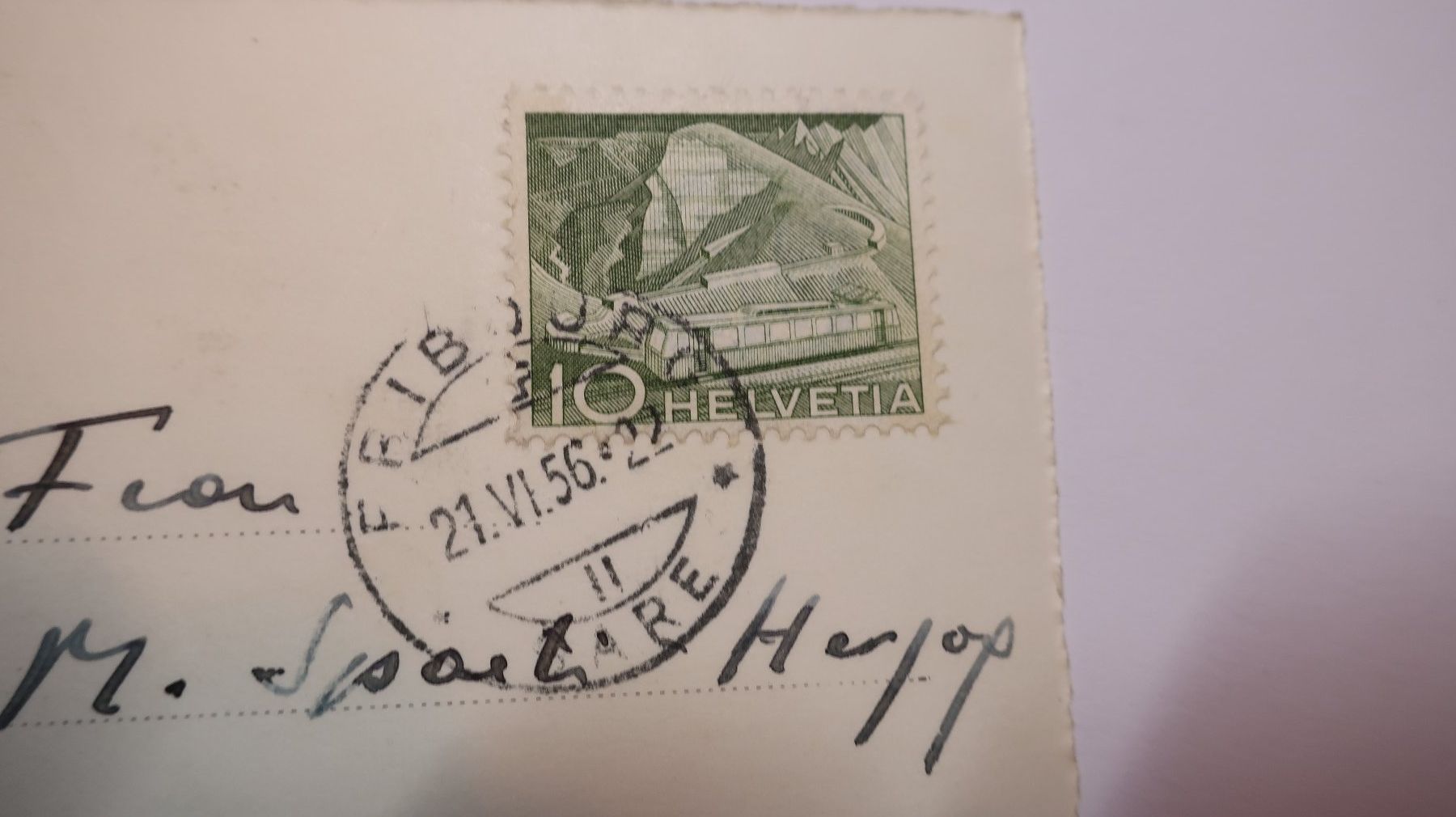 Cartoline postali: Fribourg cathédrale de St. Nicolas  1956 – Usato da Cormoret venduto da Pascalll2001 4