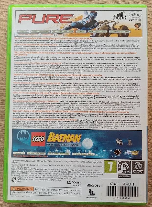 Microsoft Giochi: X-Box 360 - Pure + LEGO Batman Bundle - 2 Games - Xbox 360 – Usato da Walenstadt venduto da Numis68 1