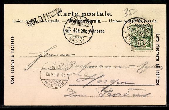 Cartoline postali: AK Solothurn, Amtshausplatz mit Bielthor – Usato da Berlin venduto da bartko-reher 1