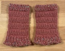 Pulswärmer 👐 Farbe altrosa mit Glitzer-Pailletten 💫 - NEU