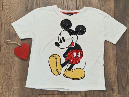 T-Shirt Zara Disney Mickey Mouse weiss Grösse S gebraucht
