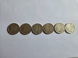 5 Franken Münze Schweiz 6Stk. 1932/33/35/51/53/54 Silber