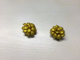 Gelbe Clip Ohrringe, Vintage