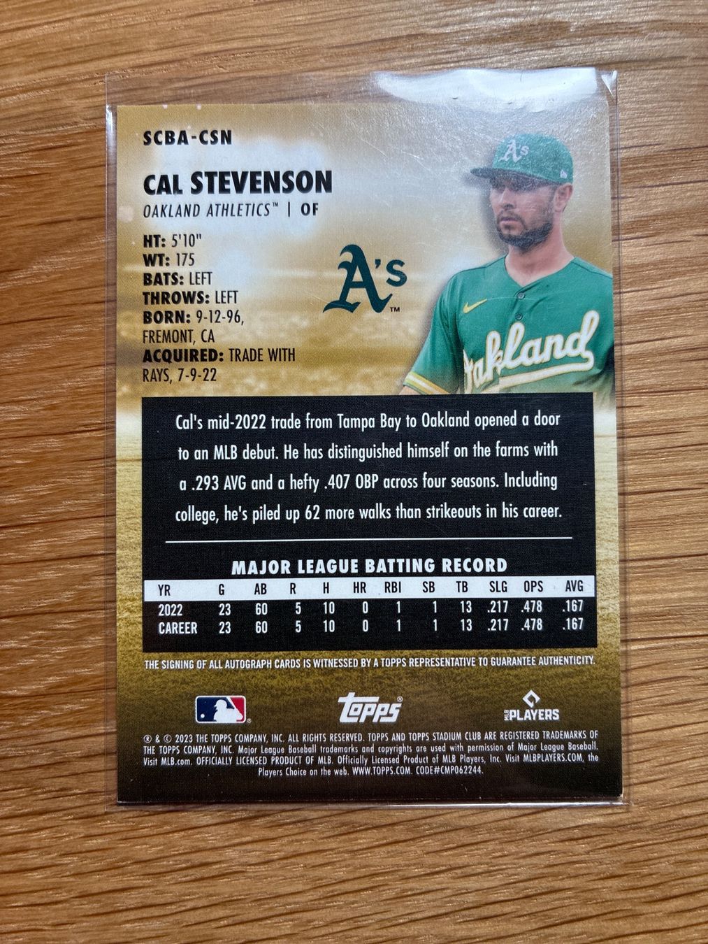 Topps Sammelbilder & Trading cards: Topps Stadium Cal Stevenson Oakland As Rc Autogramm – Gebraucht aus Wangenried von Garagara 1