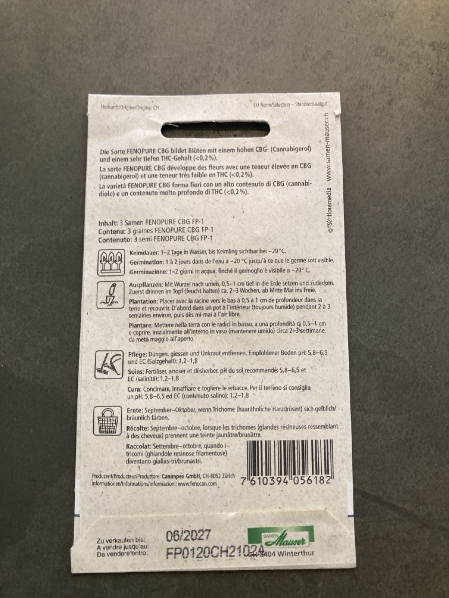 Piante & sementi: CBD Samen Maurer – Nuovo e nell'imballaggio originale da Winterthur venduto da ele_ct6p 1