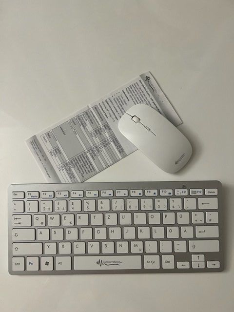 Kabellose Funktastatur Mit Maus Set – Schlank, Alu-Look, Scissor-Tasten, Für PC & Media Center