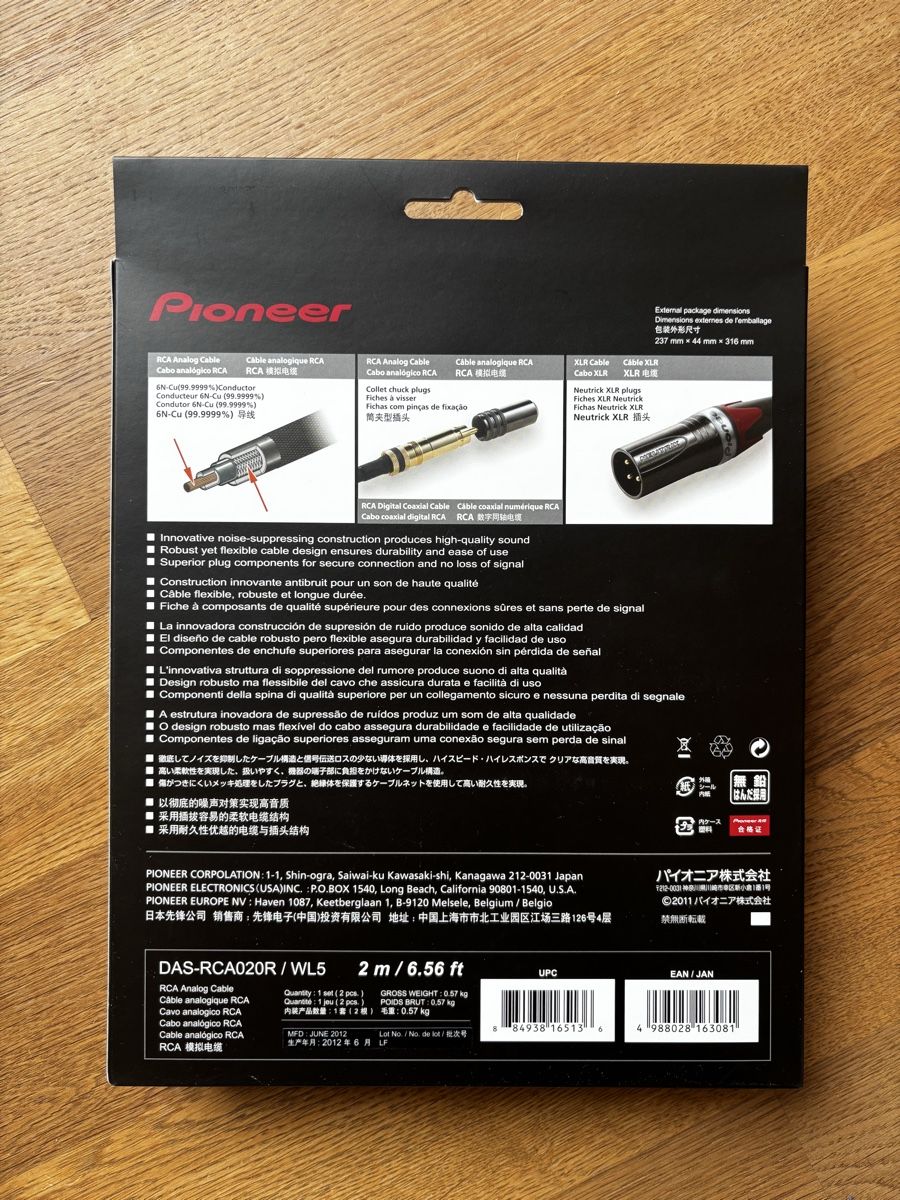 Pioneer Câbles: Pioneer RCA-/Cinch-Kabel  – Neuf avec emballage d'origine à Zürich par SteveH. 2