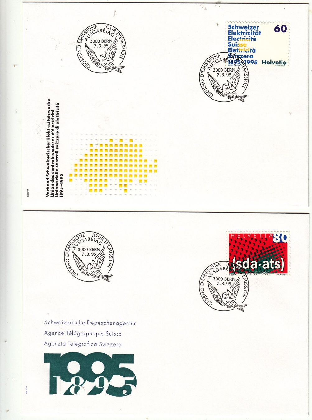 Tous les timbres: Fdc Schweiz 5 Stuck 1995 – D'occasion à Herrliberg par Lfrifda 1