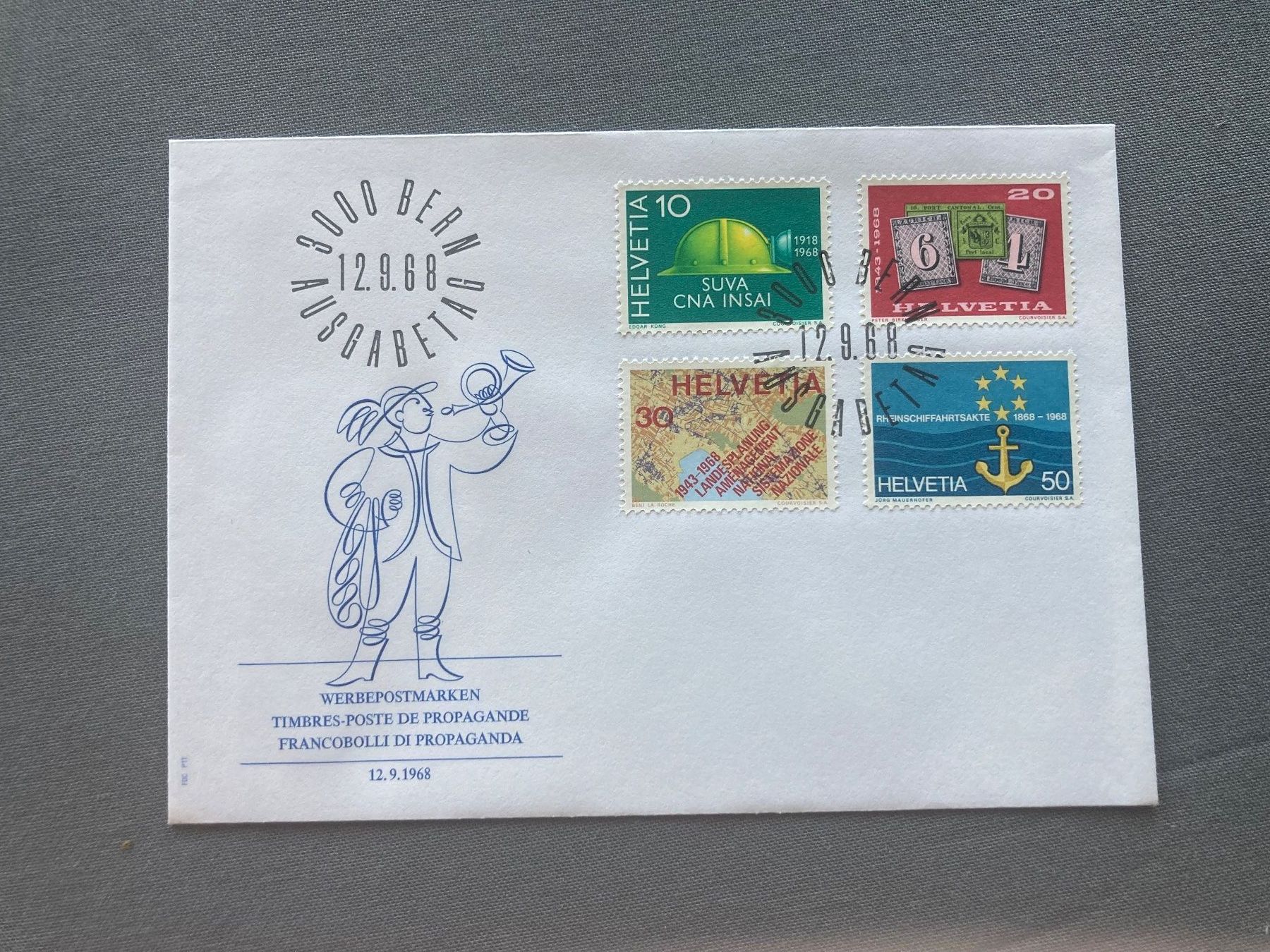 Alle Briefmarken: Briefumschlag Werbepostmarken Bern 12.9.68 4er Set gestem... – Gebraucht aus Zürich von mik_h9ty