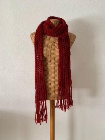 MARIE LUND - Strick Schal rot