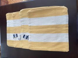 Vier gelb weiss gestreifte Kissenhüllen 50x50 cm !!NEU!!