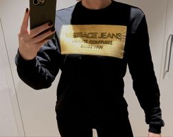 VERSACE JEANS COUTURE Sweatshirt Schwarz Gold Unisex M Pulli