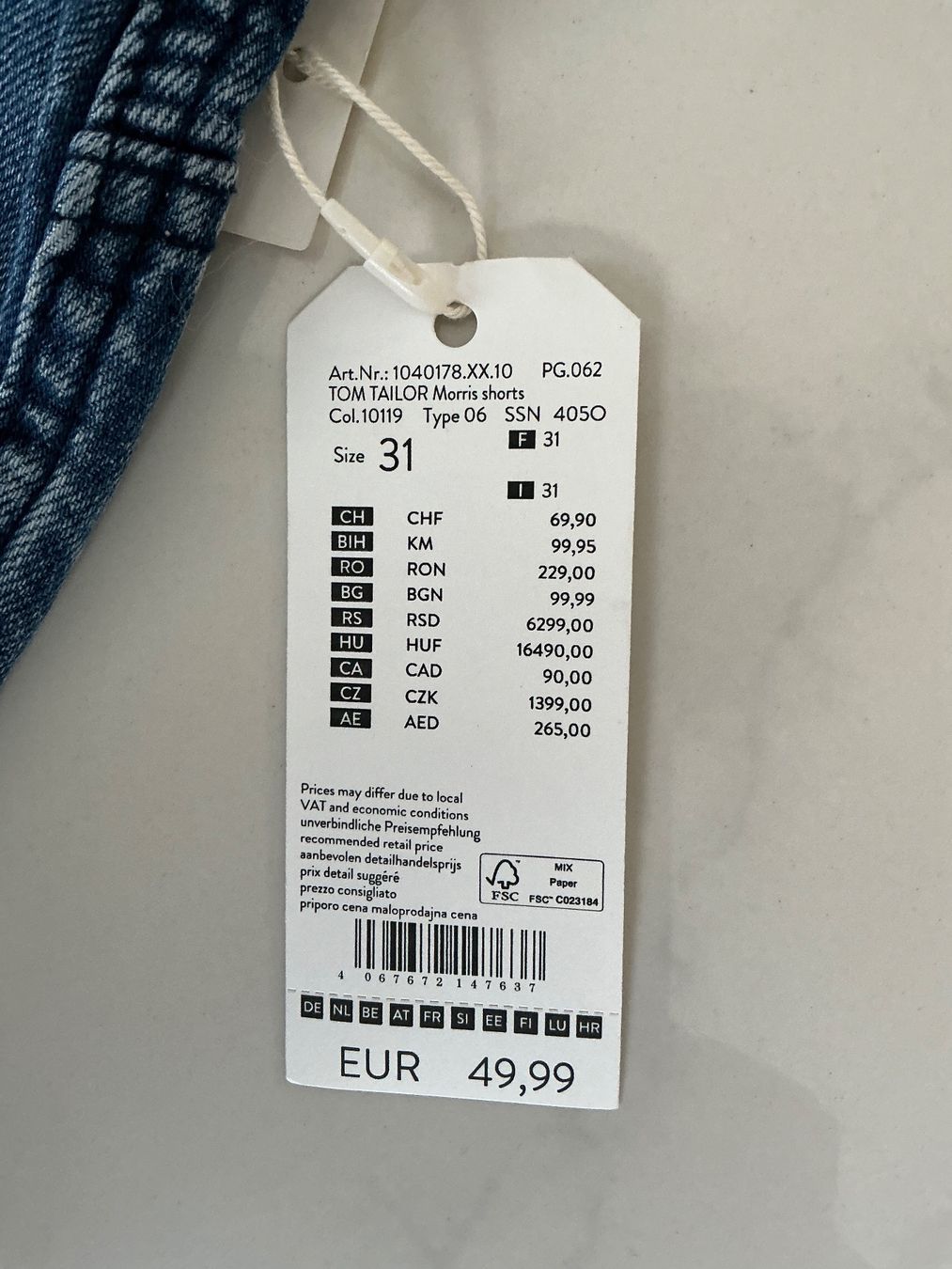Tom Tailor Pantaloni: Tom Tailor Jeans Short Gr.31 (M) – Nuovo e nell'imballaggio originale da Biel-Benken BL venduto da Sahra1 2