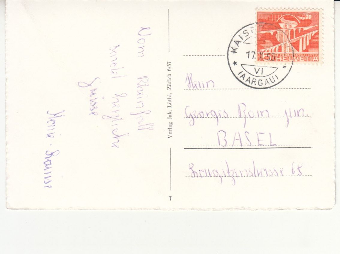Ansichtskarten: Rheinfall 1955 – Gebraucht aus Bürglen TG von StampGraf 1