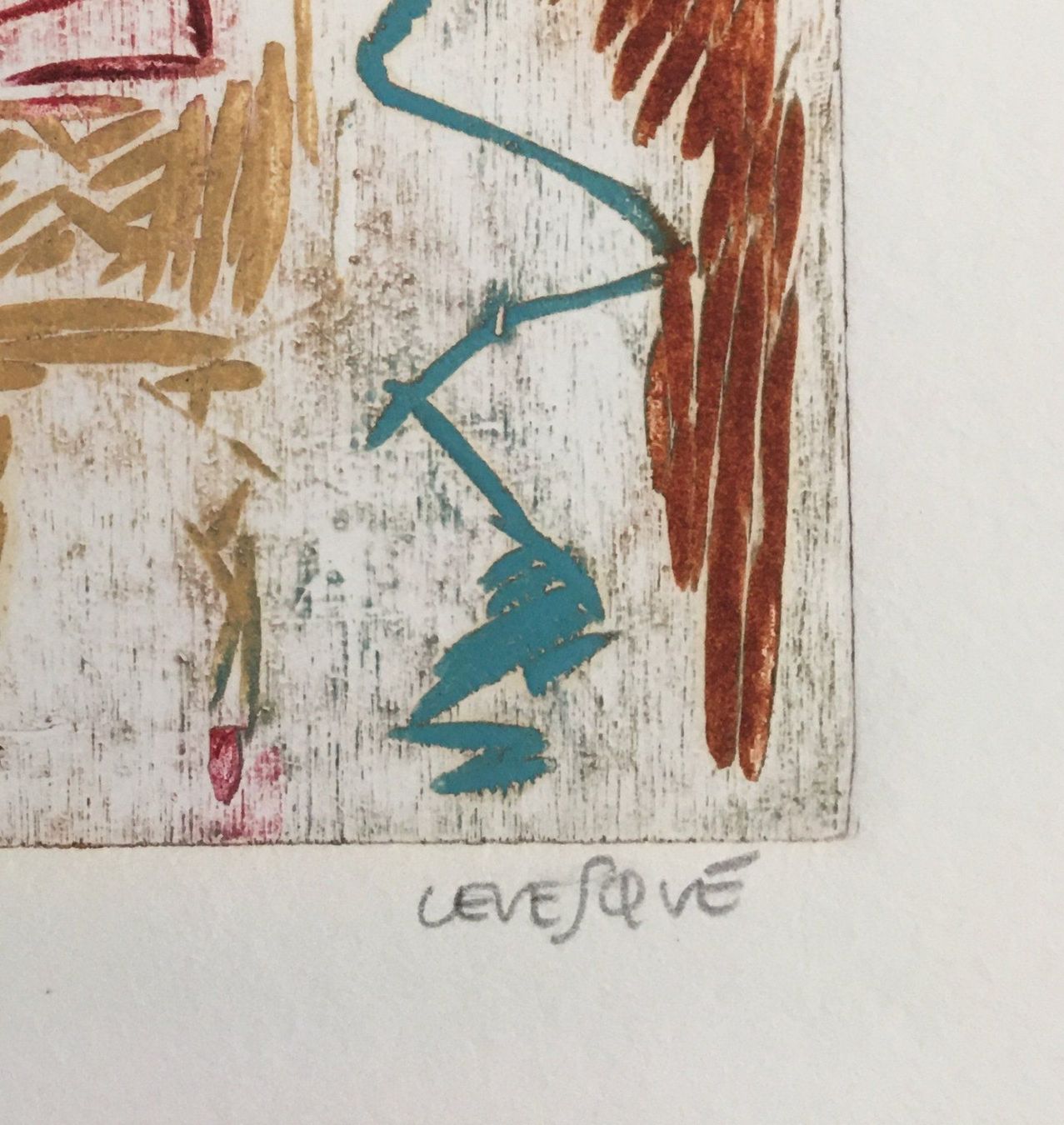 Gemälde: Eric Levesque   "Composition"    Farbradierung auf Bütten – Gebraucht aus Nennigkofen von juhit 3