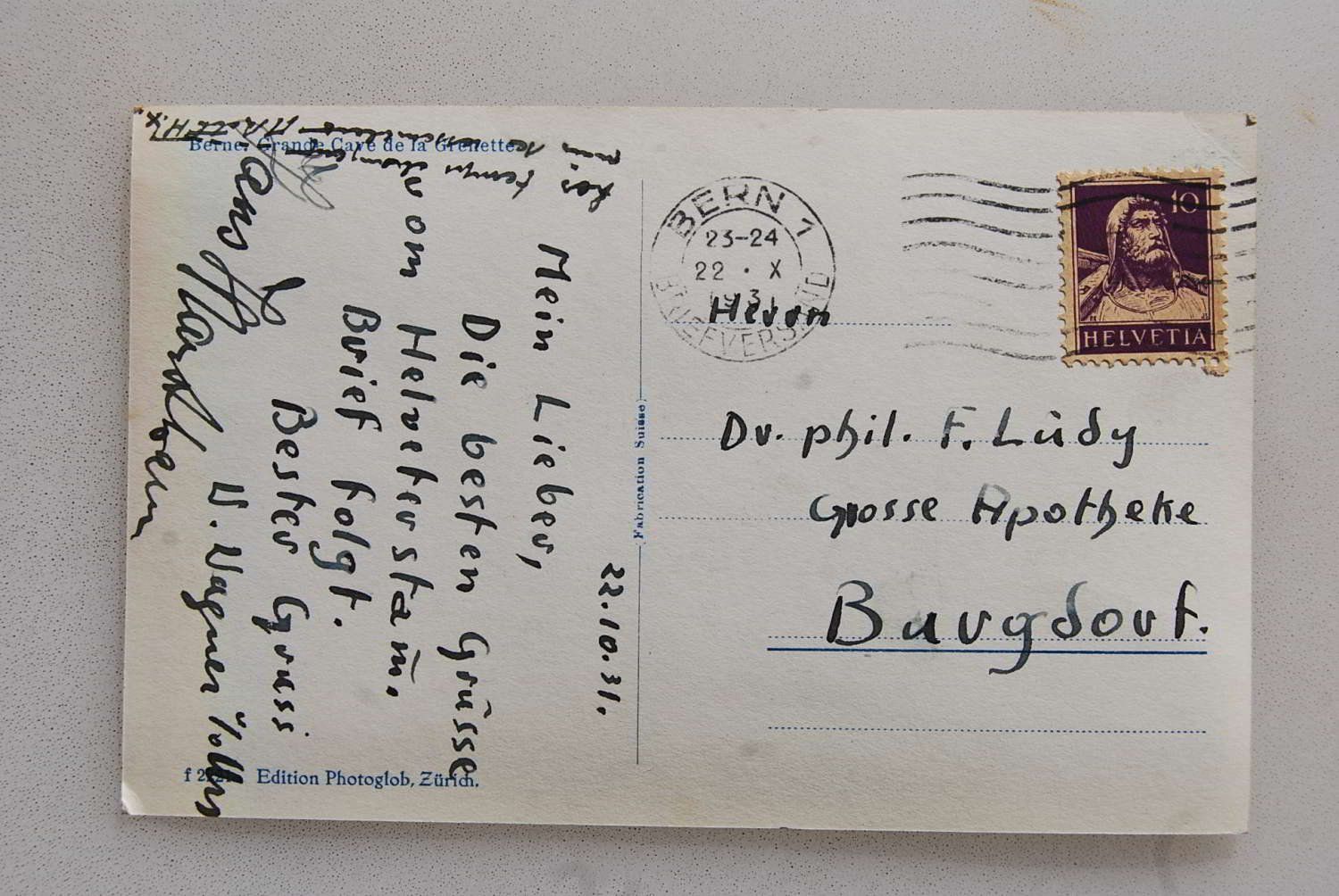 Cartoline postali: AK Bern, Kornhauskeller 1931 – Usato da Rüfenacht BE venduto da Toro06 1