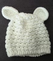 Baby Mütze Apta Club weiss mit Ohren neuwertig