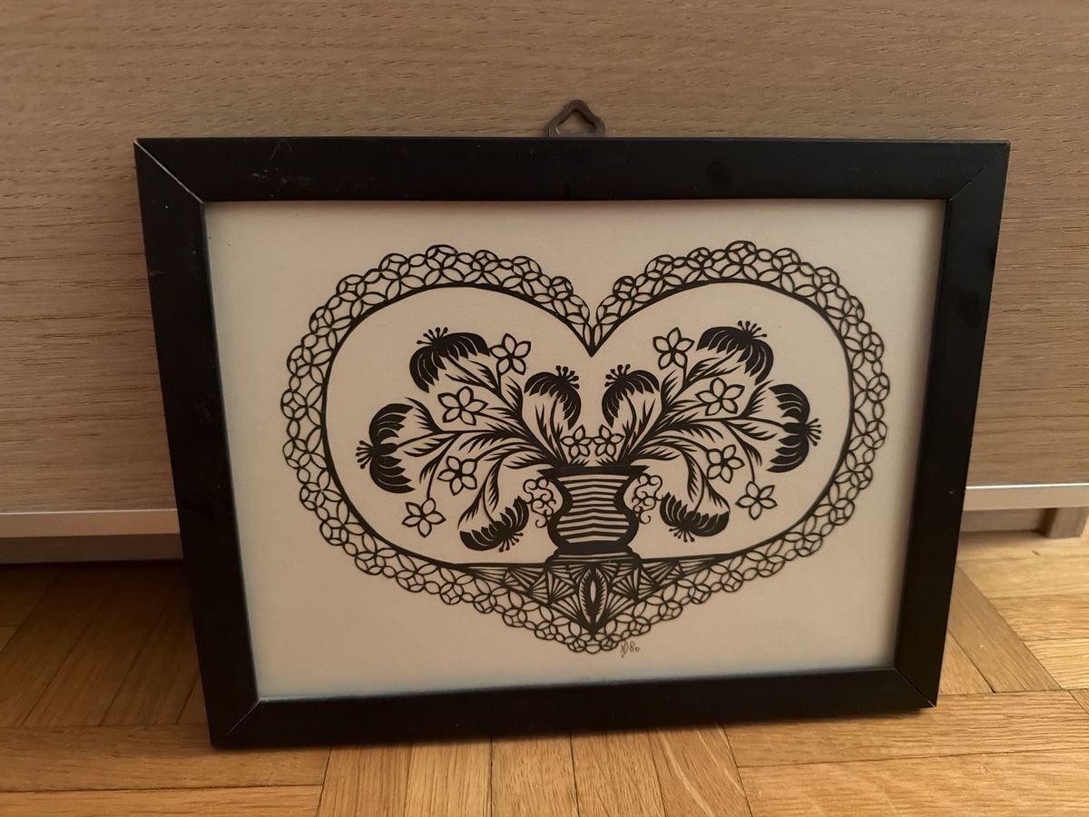 Dipinti: Découpage papier traditionnel fleurs – Usato da Lausanne venduto da Pascal9999