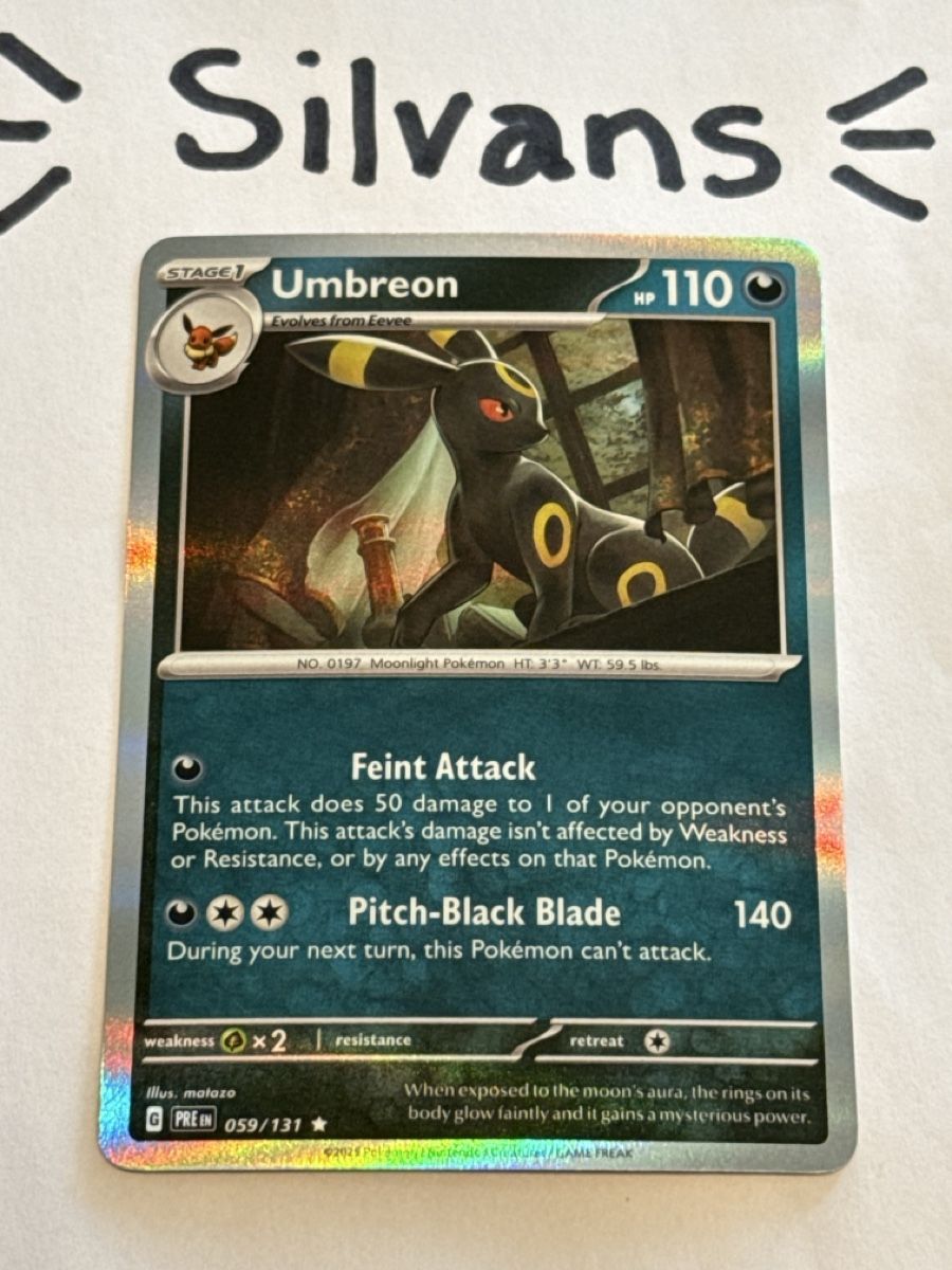 Pokémon Carte collezionabili: Umbreon Holo PRE 059 Prismatic Evolution Englisch – Nuovo (secondo la descrizione) da Wil SG venduto da Silvans