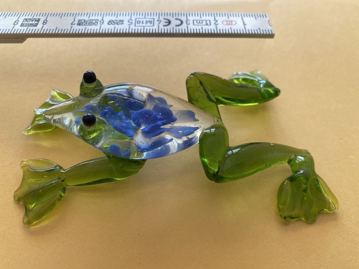 Figuren: Frosch aus Glas 9cm lang – Gebraucht aus Mülligen von Flockenstiel 1