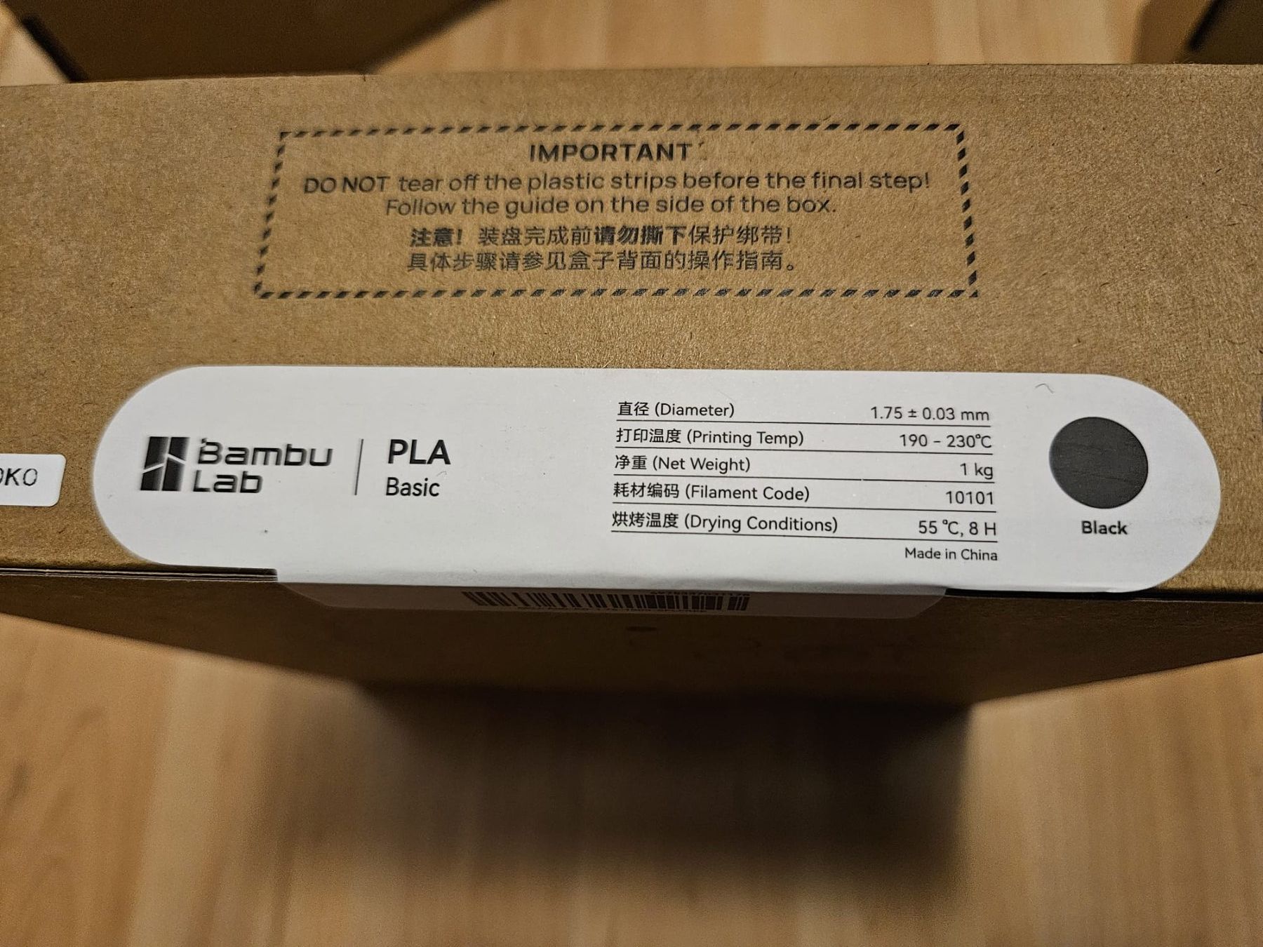 3x Bambu Lab PLA Basic refill (Weiss, Schwarz & leicht Grau) (Neu und ...