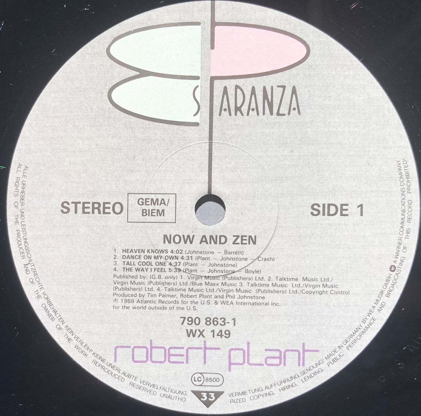 Vinyles: ROBERT PLANT - NOW AND ZEN – D'occasion à Poliez-Pittet par Newtown-Records 2