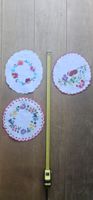 3stk Stoffservietten bestickt mit Blumen