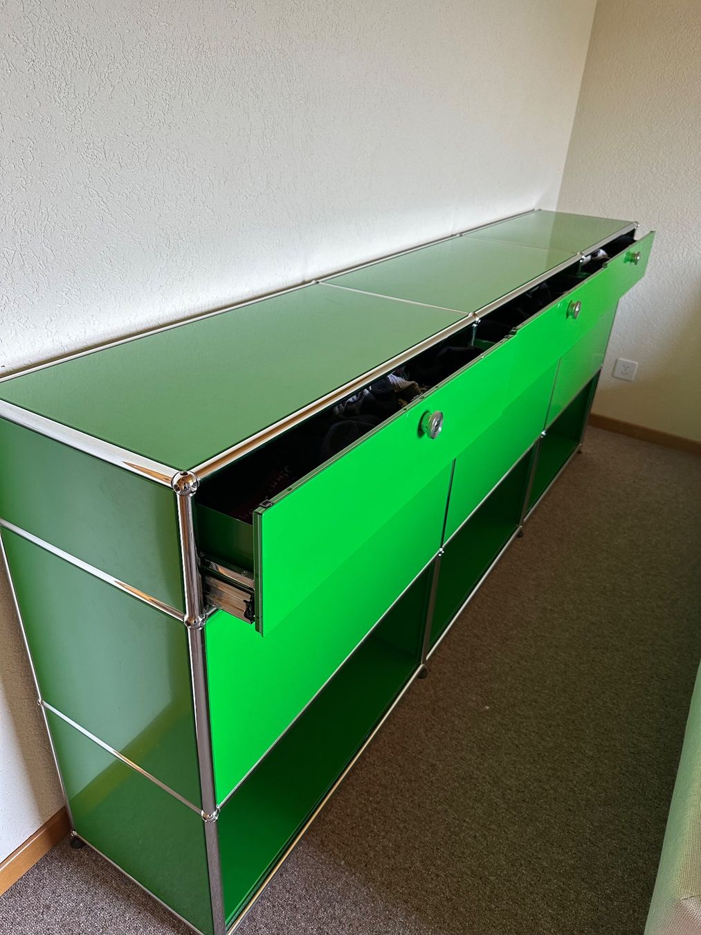USM Scaffali: USM Haller Regal 3x3 Grün – Usato da Uetikon am See venduto da eli-r 2