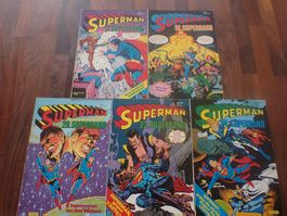 5 alte Ehapa " SUPERMAN Superband " Comic Hefte / Alben