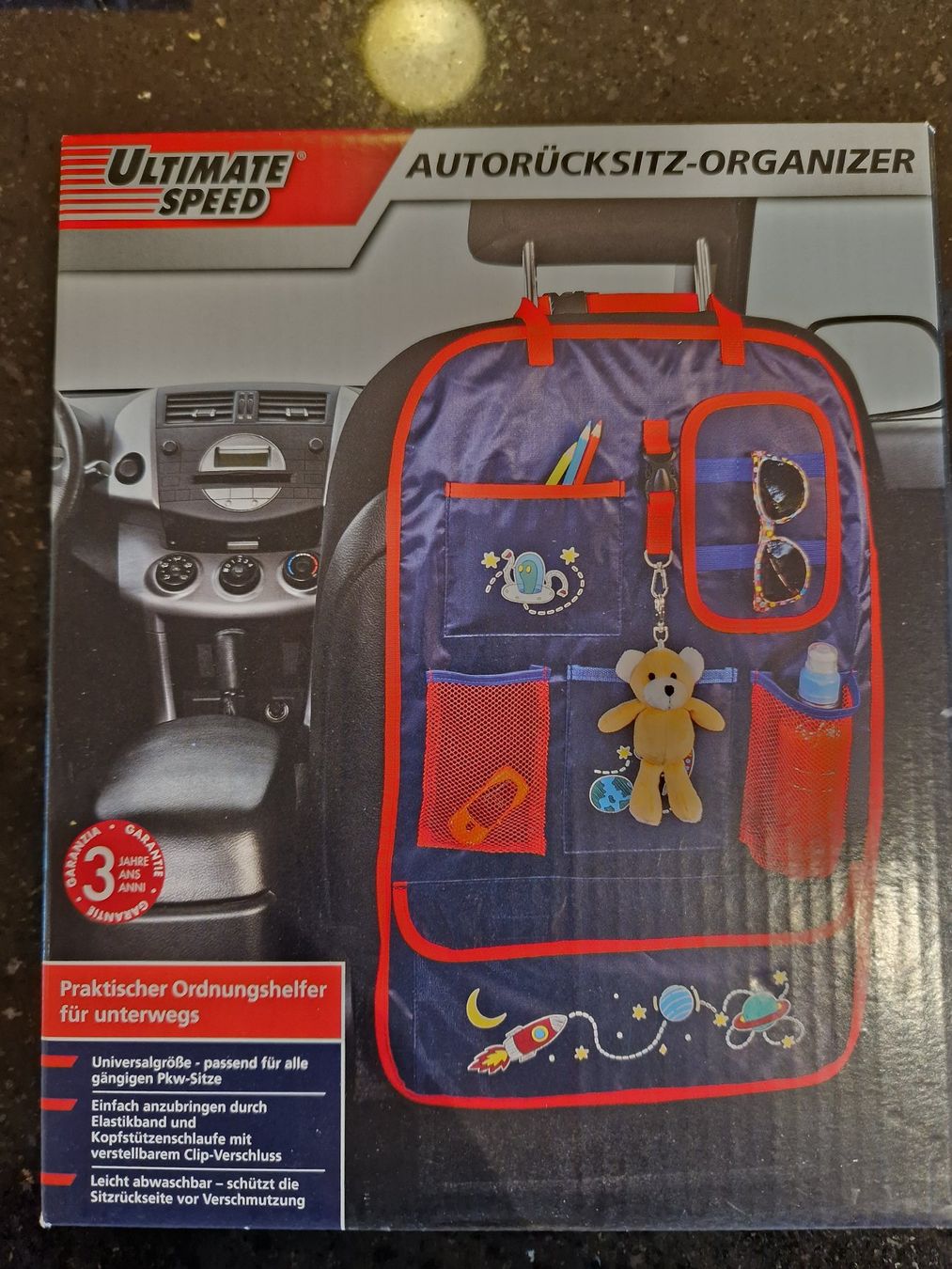 Wandhalterungen: NEU Autorücksitz-Organizer Weltraum – Neu und originalverpackt aus Giswil von monimaus08