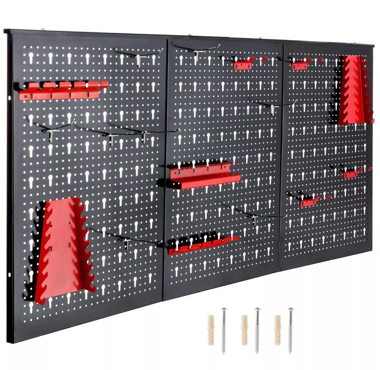 XXL Werkzeugwand Lochwand Werkstattwand Hakensortiment Werkzeug Metall Grau TOP