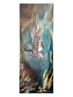Huile sur toile "Poisson-Dragon" signée Milena Marjanović