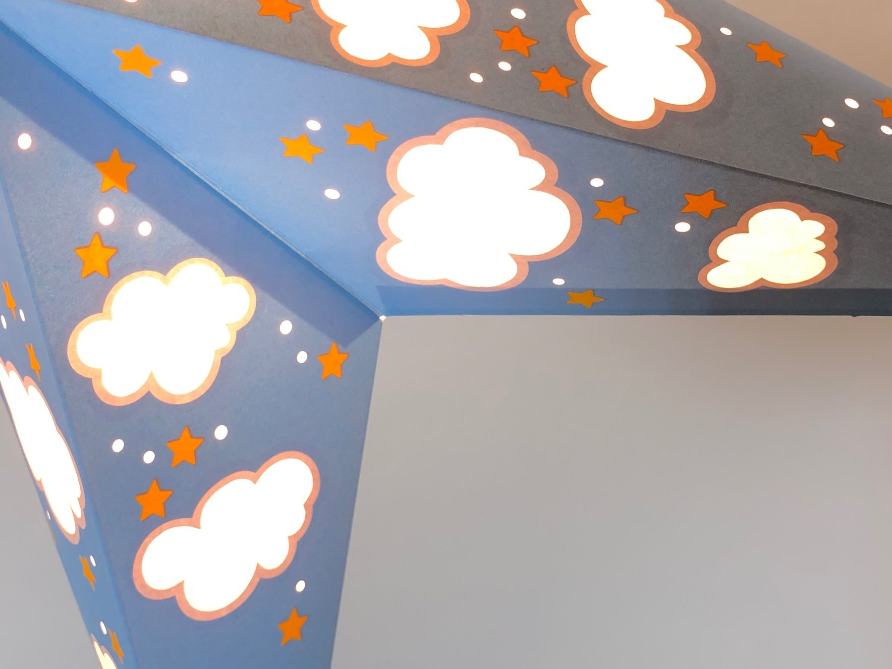 Ghirlande e barre luminose: Leuchtstern - fluffy clouds light blue 60cm /mit Kabel + LED – Nuovo e nell'imballaggio originale da Bergdietikon venduto da Garak 6