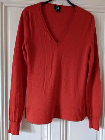 ALEXANDER McQUEEN : Pull rouge Lagenlook 36-38