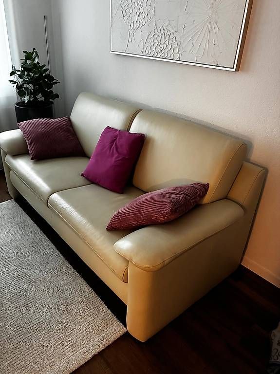 Divani: Echtleder Sofa beige – Usato da Heiden venduto da Flay0 1
