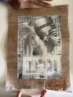 Papyrusbild mit Katzengöttin und Nefertiti ca. A4