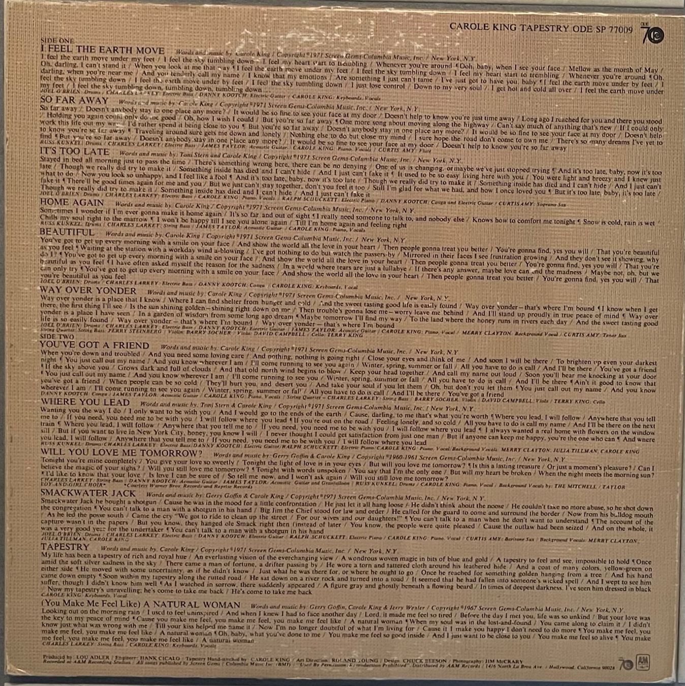 Dischi in vinile: CAROLE KING - TAPESTRY - 33 Tours – Usato da Bussigny venduto da vinyl-pas-cher 2