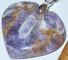 Anhänger L-5792 – AAA Amethyst Herz Cabochon 29x31mm