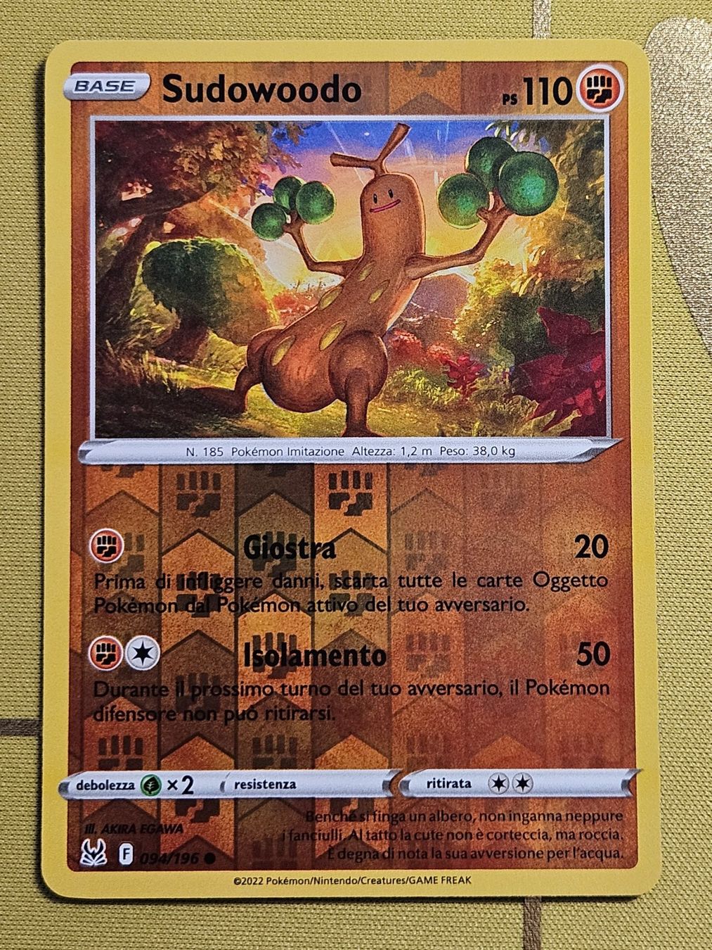 Pokémon Carte collezionabili: Lost Origin - Sudowoodo 094/196 IT – Usato da Bellinzona venduto da Pokemarco