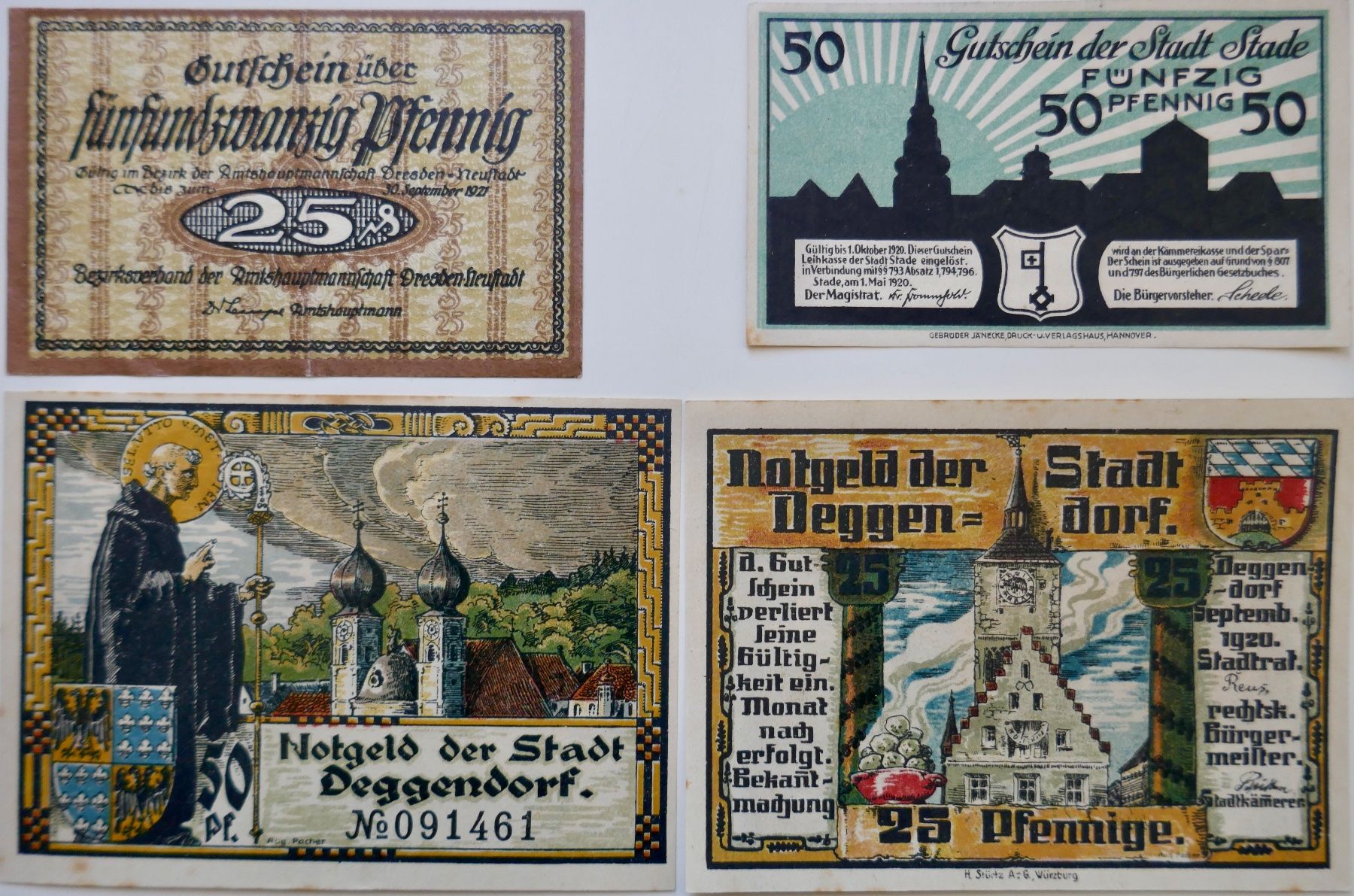 Banconote: 4 Stk Notgeldscheine 1920/1921, – Usato da Möhlin venduto da PHILABARTIS