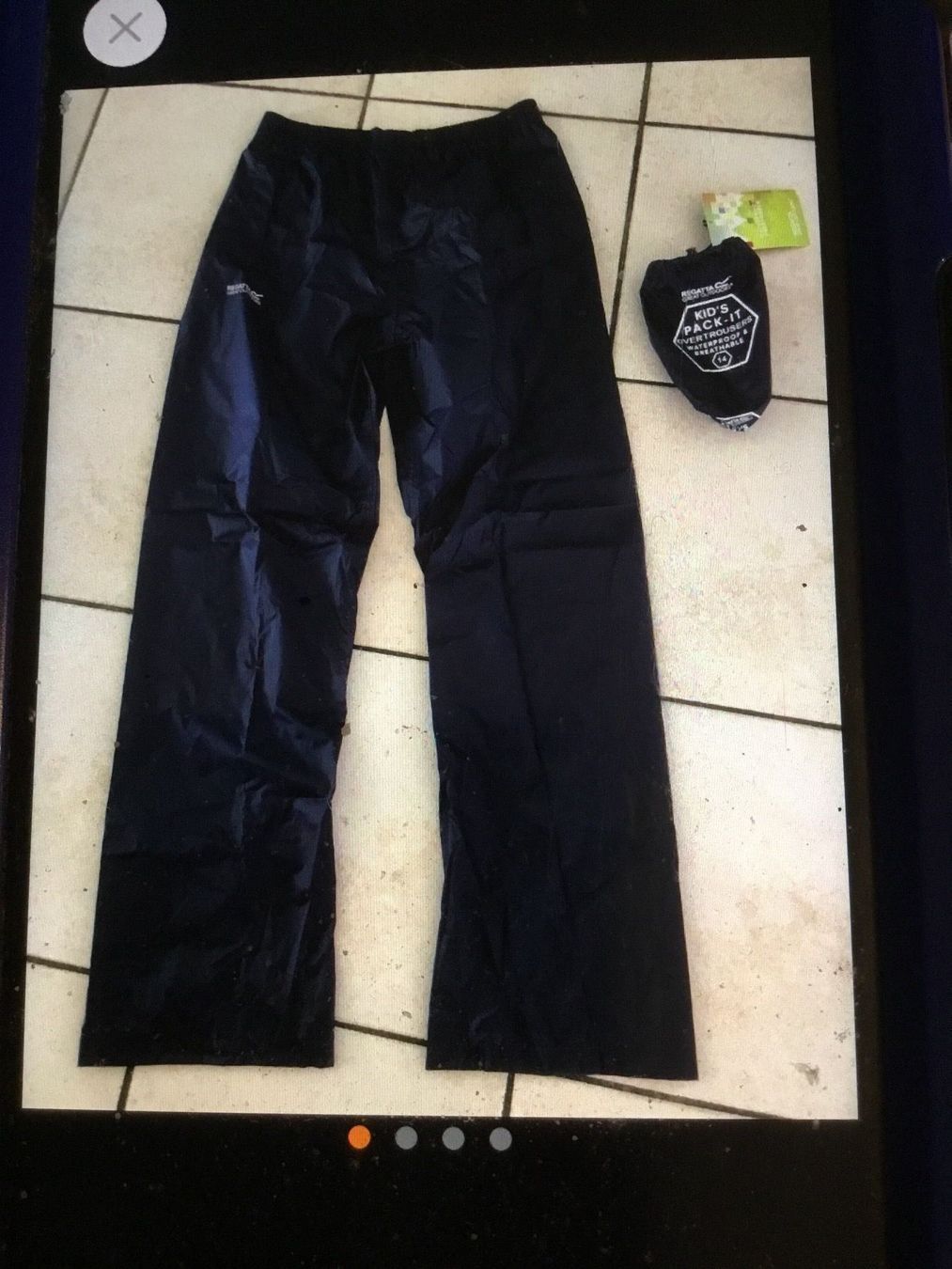 Pantaloni: Neue Regatta Packable Regenhose Gr.116 – Nuovo e nell'imballaggio originale da Obergerlafingen venduto da cabo4