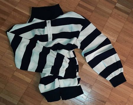 Pulli breit gestreift beige schwarz 