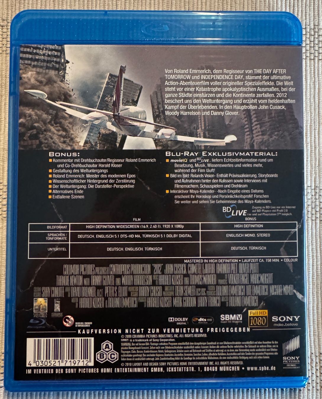 Tutti i DVDs: 2012 - Blu-ray - Roland Emmerich – Usato da Arbon venduto da drs64 1